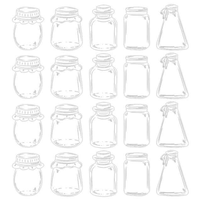 TIMIFIS Transparent Sticker, Home Decor Transparent Sticker Package Bottle Dried Flower Hand Account Sticker Transparent Bookmark Glass Bottle Sticker Decoration