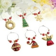 thumbnail image 6 of Lanytaeo 6PCS Christmas Style Set Wine Glass Charms with Rings Wire Drink Markers Party Supplies Earrings, 6 of 7