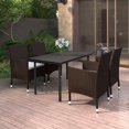 thumbnail image 2 of vidaXL Patio Dining Set Outdoor Table and Chair Set Poly Rattan and Glass, 2 of 72
