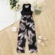 thumbnail image 4 of Odeerbi 6-14 Años Niñas Verano Ancha Pierna Rompers Floral Algodón Tanque Sudadera Casual Sin Mangas Cuello Redondo Tanque Superior Suspensión Pantalones Generales, 4 of 8