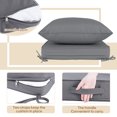 thumbnail image 5 of 24x24 Inch Outdoor Deep Seat Cushion Set - Waterproof Fade-Resistant Patio Furniture Cushions with Removable Covers, Adjustable Straps & Handles for Chairs, Sofa, Couch (2-Piece)-Gray, 5 of 6