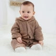 thumbnail image 4 of Unisex Baby Cloth Winter Coats Cute Newborn Infant Jumpsuit Snowsuit Bodysuits,Khaki,9-12 Months, 4 of 9