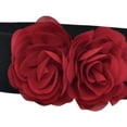 thumbnail image 6 of yuksok Womens Wide Belt Casual Corset Belt Elastic Waist Belt for Coat Dress Decoration Black and Red, 6 of 9