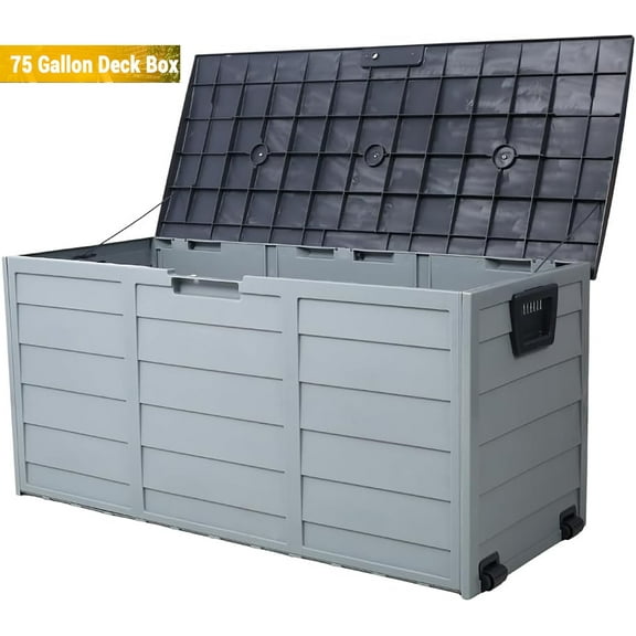 Outdoor Storage Box Waterproof Patio Cushions Storage Cabinet Container with Side Handles & Wheels for Furniture, Pillow,Tools