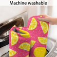thumbnail image 5 of Yellow Lemon Fruit Slices Pink Pattern Bathroom Rugs Mat,Non Slip Microfiber Bathroom Rug,Rubber Backing,Soft Bathroom Mats for Bathroom Floor,Tub and Shower,17x27in(43x68cm), 5 of 5