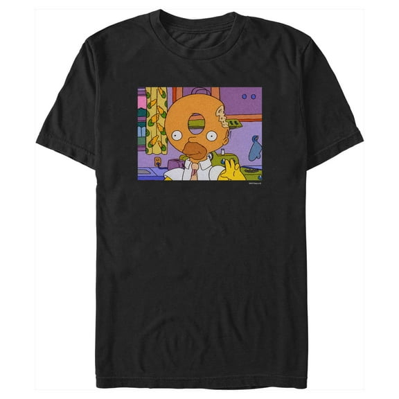 Men's The Simpsons Homer Donut Head Graphic Tee Black 2X Large