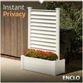 thumbnail image 3 of Enclo Privacy Screens 6ft H Outdoor Freestanding Privacy Fence Screen Panel w/ Planter Box for Deck, Yard, Pool, or Patio, Vinyl Raised Garden Bed for Plants or Flowers, Lexington EC18039 (1 Screen), 3 of 10