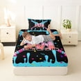 thumbnail image 4 of Manfei Baseball Gaming Sports Twin Sheet Sets,Ice Cream Print Letter M Bedding For Teens Boys 3-Piece, 4 of 5