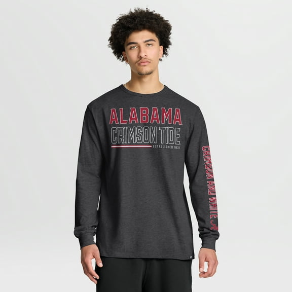 Men's Fanatics Charcoal Alabama Crimson Tide Quad Fuel The Fire Long Sleeve T-Shirt
