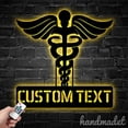 thumbnail image 2 of Handmadetneonsign Custom The Caduceus Metal Wall Art LED Light - Personalized The Caduceus Home, 2 of 5