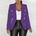 thumbnail image 2 of iHPH7 Double Breasted Blazer Women Suit Jackets for Women Fall Business Outfits for Women Blazers for Work Casual Office Jackets for Women Blazer Jackets for Women Fall Clothes for Women Purple XL, 2 of 7