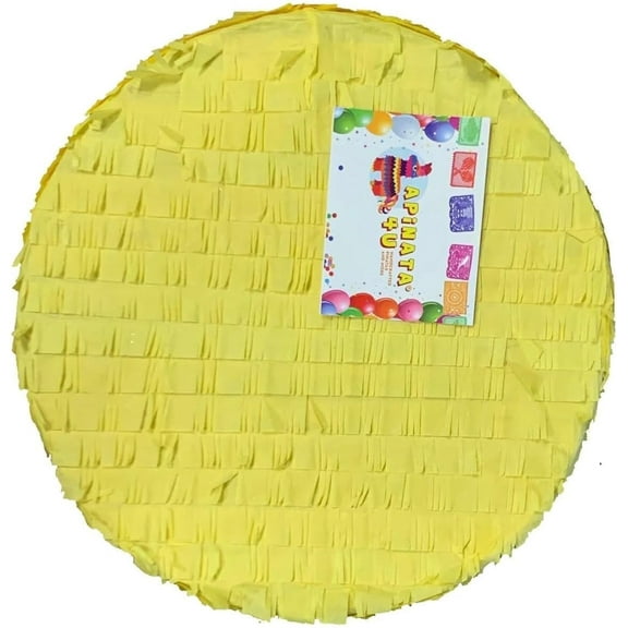 APINATA4U 16" Round Blank Pinata Yellow Color Great to Create Your Own Themed Pinata DIY