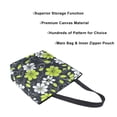 thumbnail image 3 of FORMRS Womens Canvas Tote Bag with Zipper Inner Pocket Shoulder Handbag, White Flower Pattern, 3 of 7