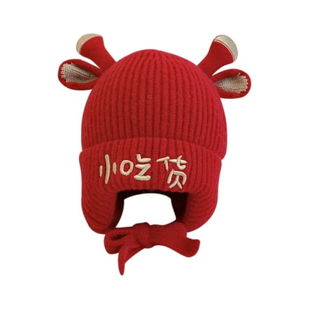 

YWDJ Kids Winter Earmuff With Cashmere Fisherman Hat Warm Hat Red 46-48cm
