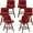 Fabric, Wine Red, variant on Modern Swivel Bar Stools Set of 4, Beige Counter Height Bar Stools with Back for Kitchen Island, Fabric Upholstered Island Chairs with Wood Legs, Barstool Chairs, Sillas para Barra de Cocina