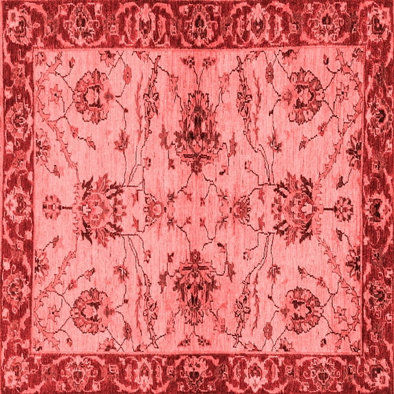 Ahgly Company Indoor Square Oriental Red Traditional Area Rugs, 4' Square