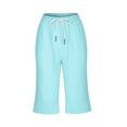 thumbnail image 4 of Juesizh Bermuda Shorts for Women Plus Size Drawstring Waist Shorts Casual Athletic Solid Color Workout Shorts with Pockets, L-5XL, 4 of 8