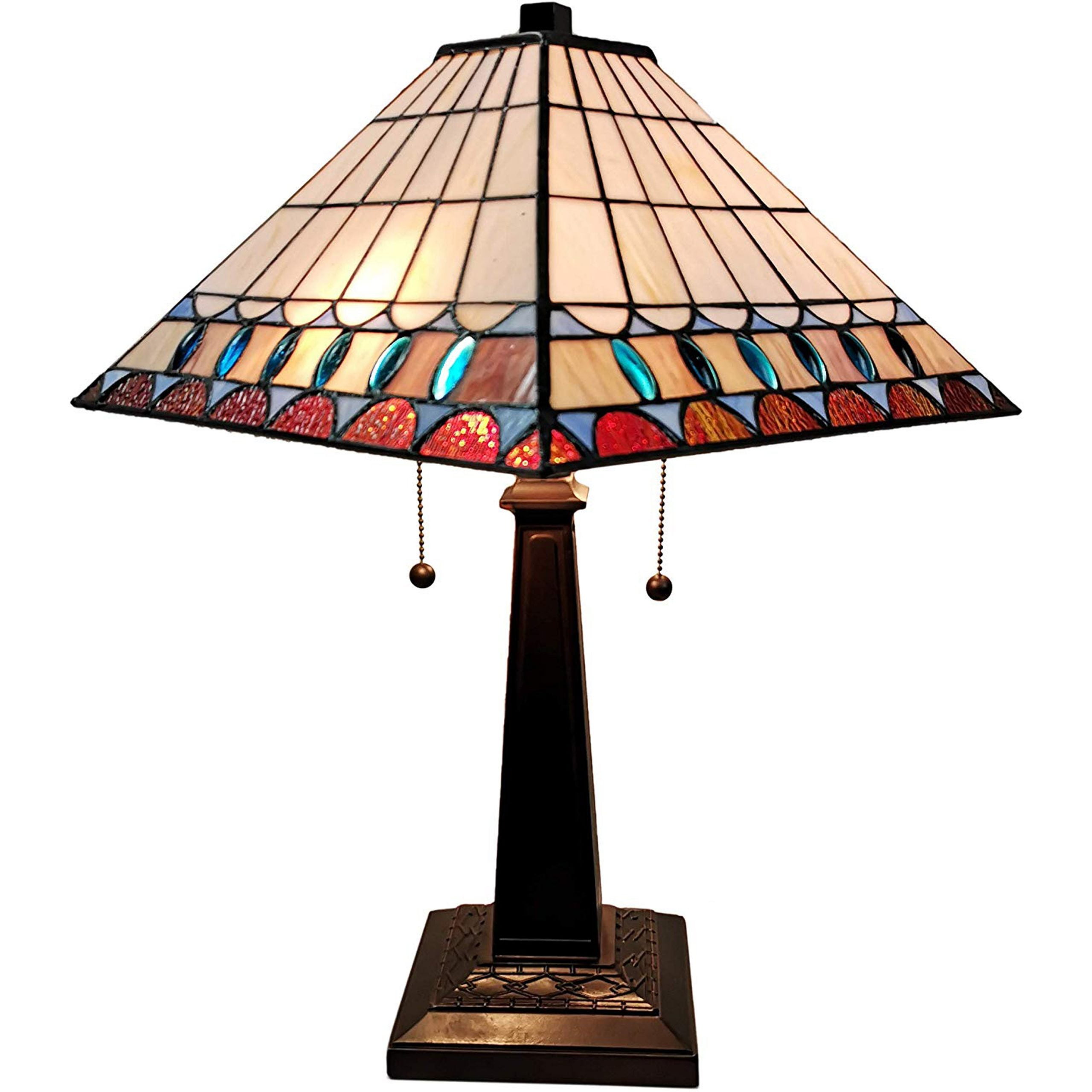 Tiffany Style 2 Light Mission Table Lamp 23" Tall