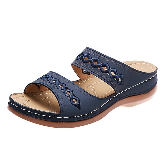 NOKIO Wedge Sandals for Women Dressy: Summer Flip Flops Womens Sandal Comfortable Casual Slippers Sandals Open Toe Wedges Soft Bottom Breathable Slippers
