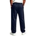 thumbnail image 3 of Resicozy Wide Leg Sweatpants Men Casual Straight Fleece Sweat Pants Athletic Workout Gym Jogger with Pockets Navy S, 3 of 5