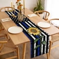thumbnail image 3 of Table Runner 72 Inches Long for Kitchen Dining, Blue American Flag Dresser Scarf Farmhouse, Dining Table Decorations for Wedding/Parties, Sunflower Vintage USA Flag 14 x 72 In, 3 of 8