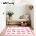 thumbnail image 3 of ODIKA 4'x6' Machine Washable Non-Slip Area Rug, Educational Alphabet Learning Whimsical Letters Play Surface High Traffic Rug, Pink, 692324, 3 of 7