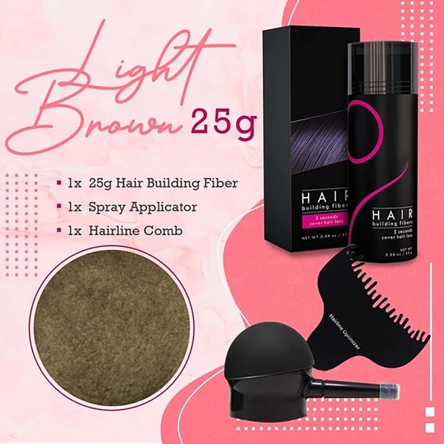 Spray en polvo para fibras de construcción del cabello | Espesante de cabello de queratina natural para el adelgazamiento del cabello: duradero, resistente al sudor y a la lluvia, volumen