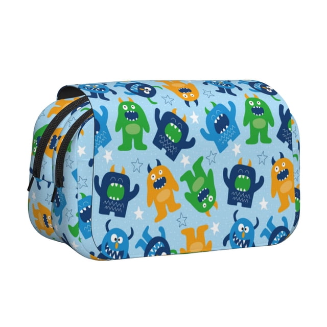 Easygdp Cartoon Monster para Estuche de Lápices con Tapa Flip, Suministros de Oficina y Universidad para Adolescentes y Adultos