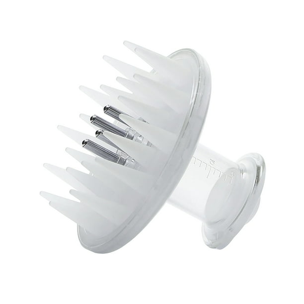 Peine de silicona para masaje del cuero cabelludo. Puede usarse con aceites esenciales. Cepillo de masaje. Guía líquida para el cabello. No usar con las manos sucias.