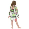 thumbnail image 7 of FORMRS Niños Bathrobe Unisex Hooded Robe Soft Plush Pajamas Sleepwear, Size 7-9T, Green Abstract Geometric, 7 of 7