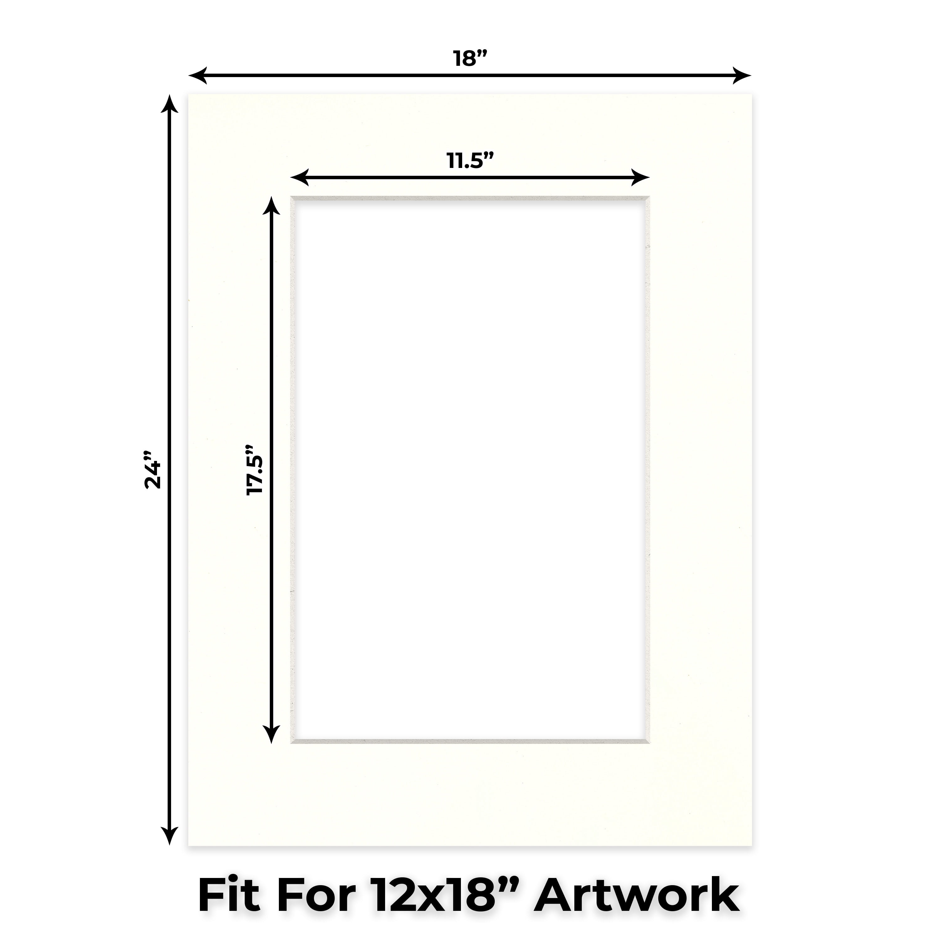 Antique White Picture Frame Mat for 18x24 Frames - Fits 12x18 Photos - 10 Mats