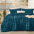thumbnail image 1 of Juego de edredón Bedsure, estilo bohemio, tamaño king, color verde azulado, 3 piezas, 1 of 7