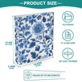 thumbnail image 3 of FORMRS 3 Ring Binder with Pockets 1.5" D-Rings Clip Board 200 Sheets Capacity, Blue Floral Pattern, 3 of 8