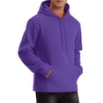 thumbnail image 4 of INSPIRE CHIC Men's Plush Lined Pullover Hoodie Sweatshirts with Pocket XL Purple, 4 of 6
