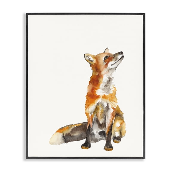 Stupell Industries Farmhouse Curious Fox Illustration Black Framed Giclee Art, 16 x 20, by Jennifer Goldberger