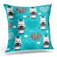 thumbnail image 1 of BSDHOME Housse de Coussin Motif Zèbre Coloré Blanc Mignon 20x20 Pouces, 1 of 1