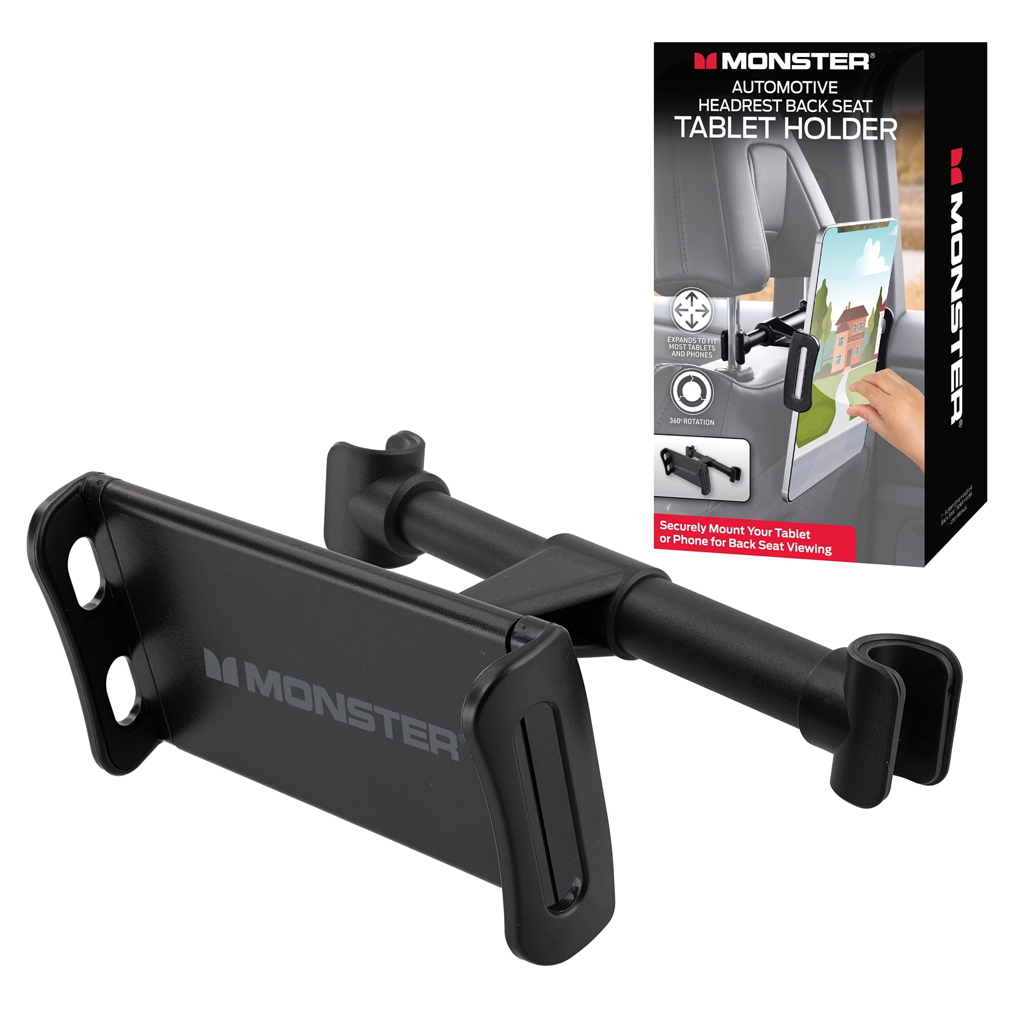 Monster Universal Backseat Headrest Tablet Mount - Keep Passengers Entertained on the Go!