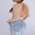 thumbnail image 2 of Ladies‘ Backless Tie-Up T-shirt with Long Sleeves, 2 of 3
