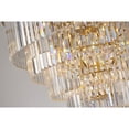 thumbnail image 2 of Design Living 15-Light D32" Five Tier Gold Frame Chandelier with Clear Hanging Crystals, 2 of 6