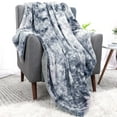 thumbnail image 2 of PiccoCasa Luxury Shaggy Faux Fur Throw Blanket for Sofa Couch, Gray 50"x60", 2 of 9