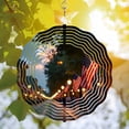 thumbnail image 3 of Vibrant Metal Hanging Wind Spinners with Concentric Wave Patterns - Perfect Wind Chimes for Festive Yard and Garden Decor, 3 of 6