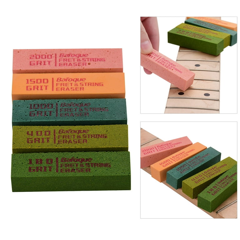 Fret Erasers Guitar Fret Polishing Cleaner Abraisive Rubber Block  180&400&1000Grit Frets Polish Tools Luthier Tools