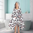 thumbnail image 6 of White and Pink Of Leopard Print Hooded Bath Towel，60"x35" for Ages 3 To 12 Kids, Quick Dry Lightweight Soft Microfiber Hood Beach Towel Cover Up for Kids, 6 of 7