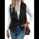 thumbnail image 2 of Chaleco Informal Sin Mangas de Felpa para Mujer, Otoño e Invierno, Tipo Cárdigan. Negro XXL, 2 of 10