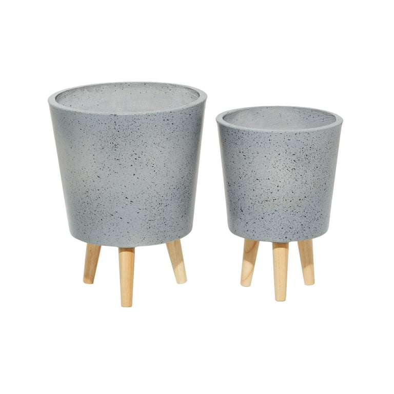 DecMode 10 In. Planter, MGO, Grey, 2 - Pieces - Walmart.com