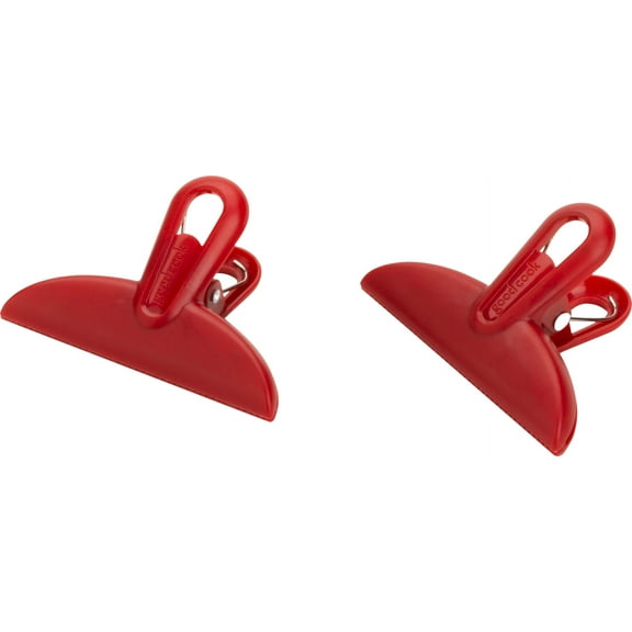 GoodCook 2-Piece 3-1/4" Plastic Spring-Loaded Mini Bag Clips Set, Red