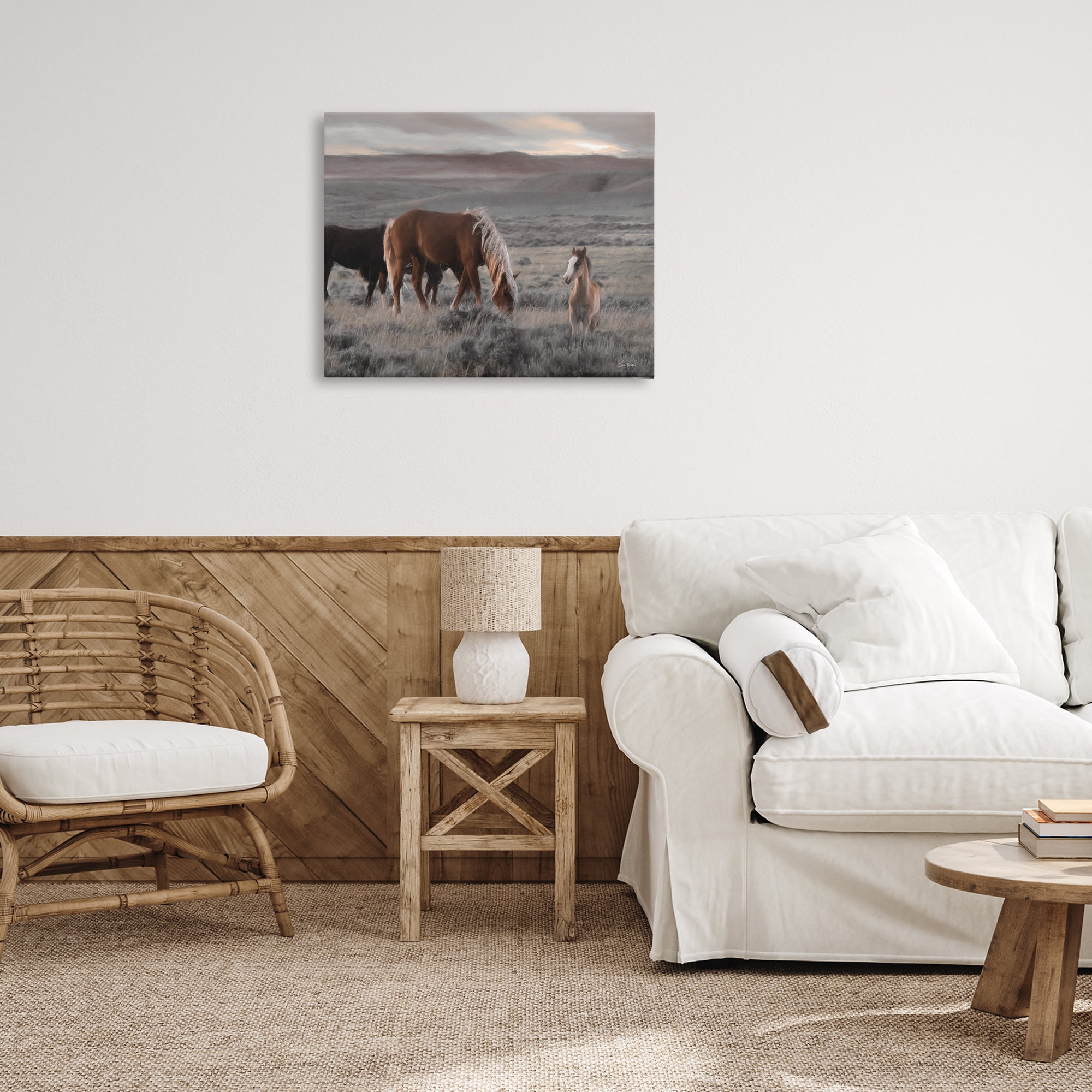 Stupell Industries Country Horses in Valley Animals Photography Wrapped Canvas Art Print Wall Art, 30 x 24