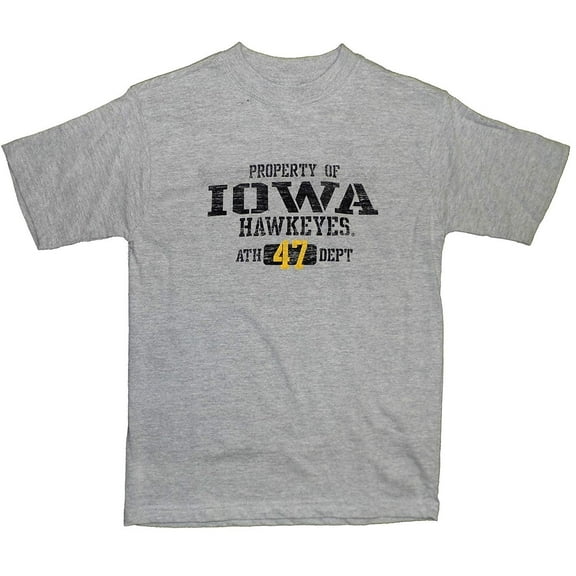 Iowa Hawkeys Boys Gray Tee Shirt 10/12