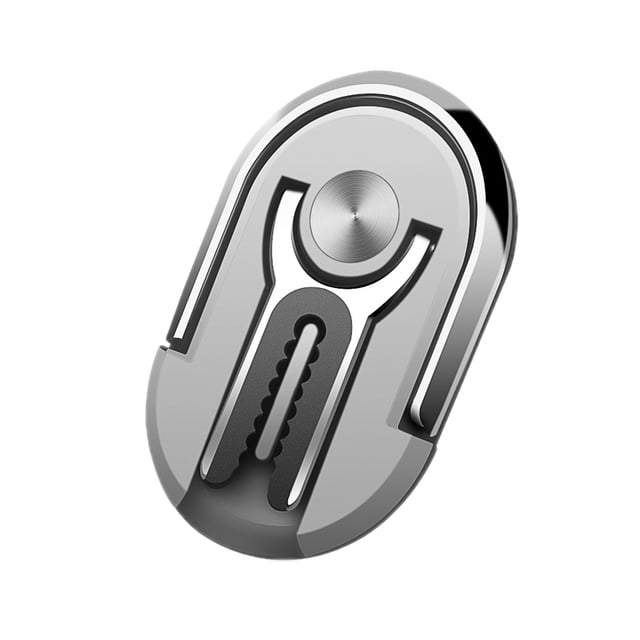 Inteprter Soporte Universal 2 en 1 para teléfono móvil multiusos, soporte para anillo de dedo de 360 grados, soporte para teléfono de coche, Teléfono y Comunicación plata norte