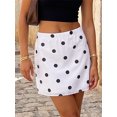 thumbnail image 5 of LMLYSoH Women Dot Print Mini Skirt Elastic Waist Short Bodycon Mesh Skirts for Daily Office Party, 5 of 9